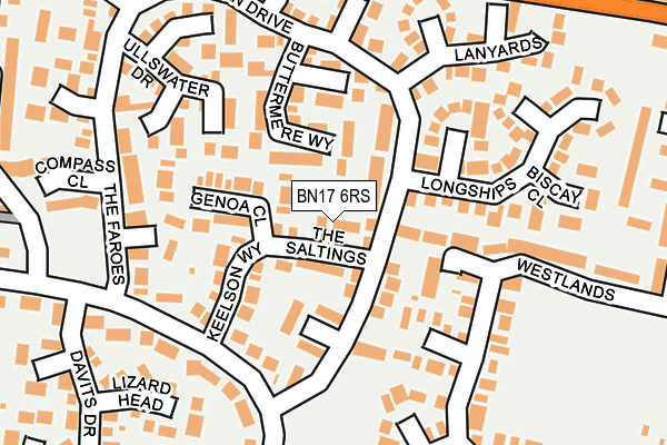 BN17 6RS map - OS OpenMap – Local (Ordnance Survey)