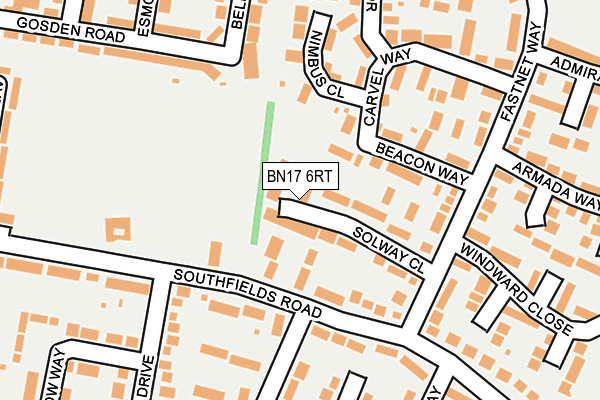 BN17 6RT map - OS OpenMap – Local (Ordnance Survey)