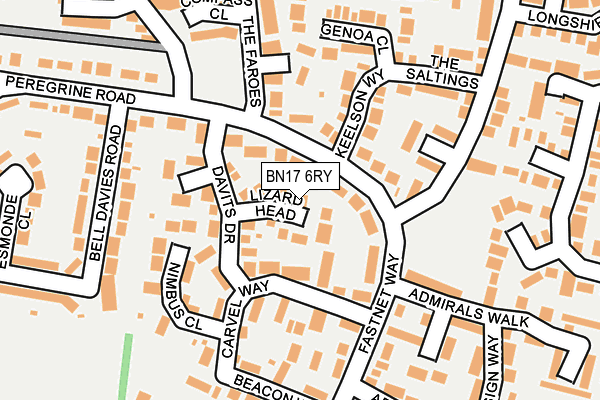 BN17 6RY map - OS OpenMap – Local (Ordnance Survey)