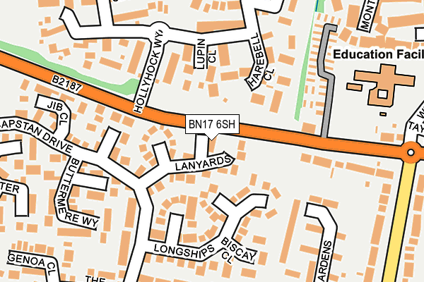 BN17 6SH map - OS OpenMap – Local (Ordnance Survey)