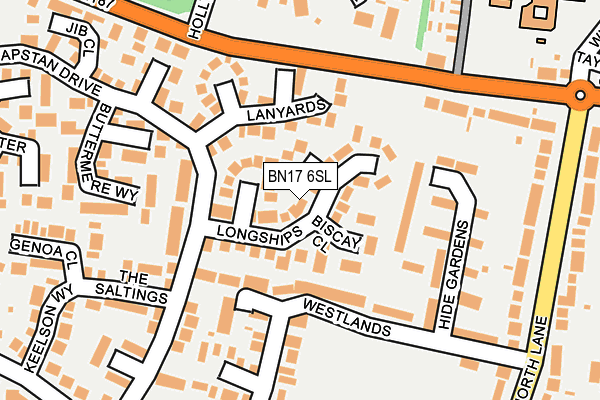 BN17 6SL map - OS OpenMap – Local (Ordnance Survey)