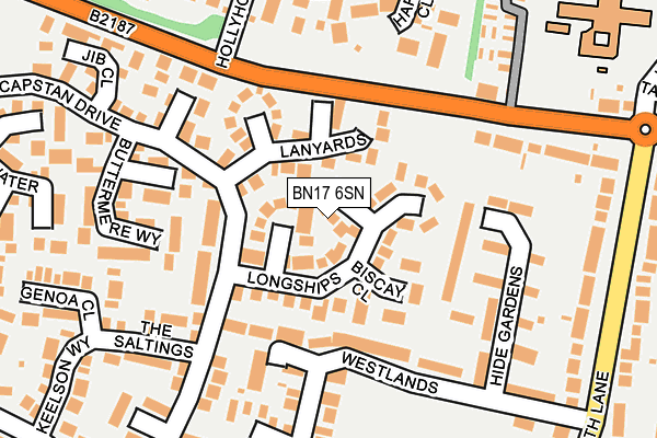 BN17 6SN map - OS OpenMap – Local (Ordnance Survey)