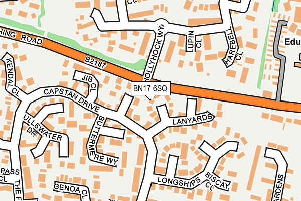 BN17 6SQ map - OS OpenMap – Local (Ordnance Survey)