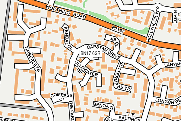 BN17 6SR map - OS OpenMap – Local (Ordnance Survey)