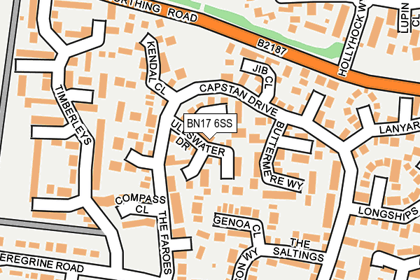 BN17 6SS map - OS OpenMap – Local (Ordnance Survey)