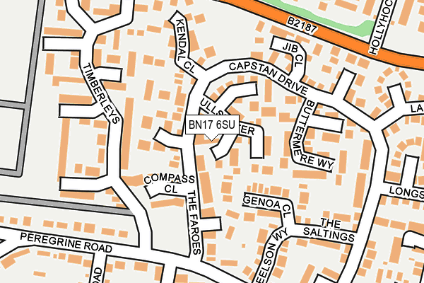 BN17 6SU map - OS OpenMap – Local (Ordnance Survey)