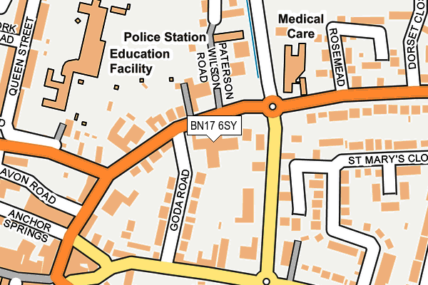 BN17 6SY map - OS OpenMap – Local (Ordnance Survey)