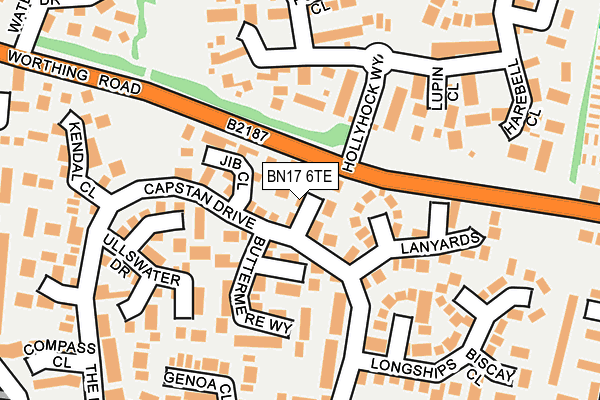BN17 6TE map - OS OpenMap – Local (Ordnance Survey)