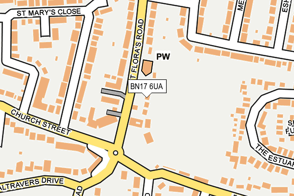 BN17 6UA map - OS OpenMap – Local (Ordnance Survey)