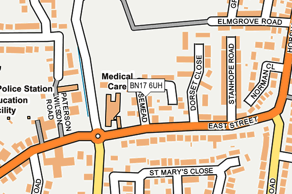 BN17 6UH map - OS OpenMap – Local (Ordnance Survey)