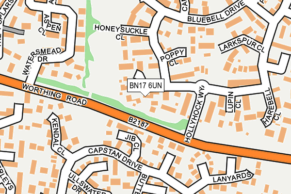 BN17 6UN map - OS OpenMap – Local (Ordnance Survey)
