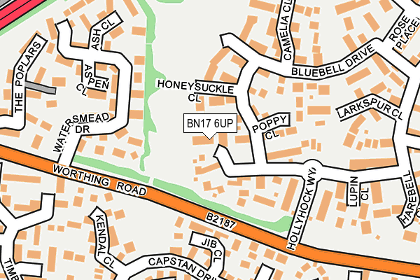 BN17 6UP map - OS OpenMap – Local (Ordnance Survey)