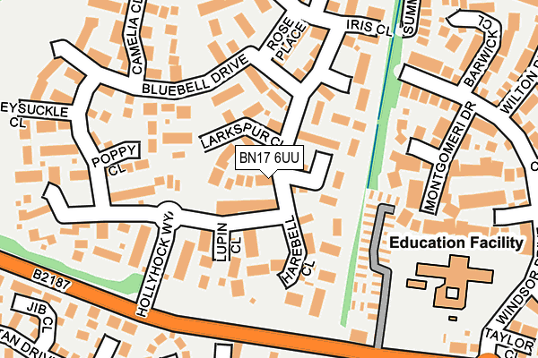 BN17 6UU map - OS OpenMap – Local (Ordnance Survey)