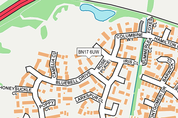 BN17 6UW map - OS OpenMap – Local (Ordnance Survey)