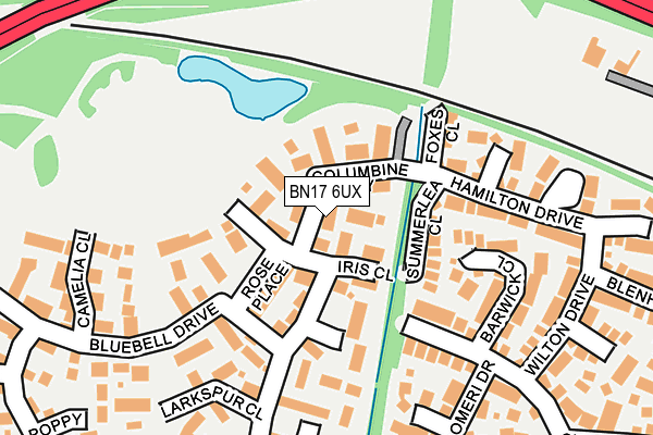 BN17 6UX map - OS OpenMap – Local (Ordnance Survey)