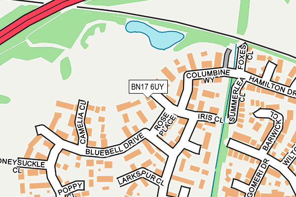 BN17 6UY map - OS OpenMap – Local (Ordnance Survey)