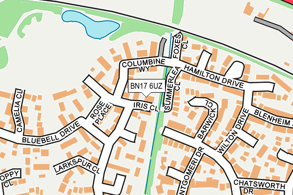 BN17 6UZ map - OS OpenMap – Local (Ordnance Survey)