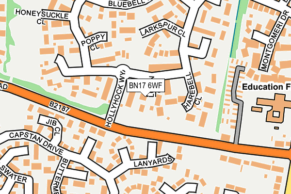 BN17 6WF map - OS OpenMap – Local (Ordnance Survey)