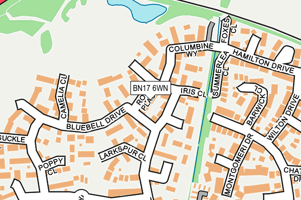 BN17 6WN map - OS OpenMap – Local (Ordnance Survey)