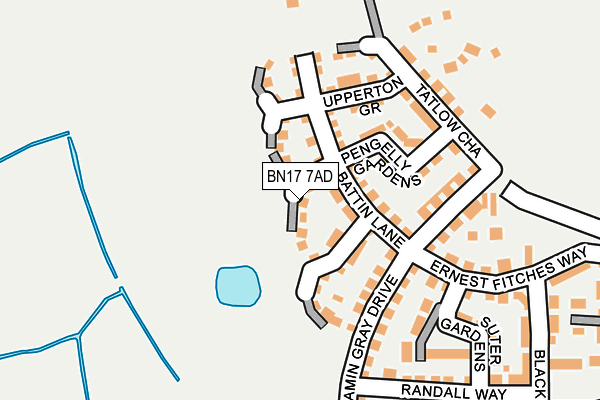 BN17 7AD map - OS OpenMap – Local (Ordnance Survey)