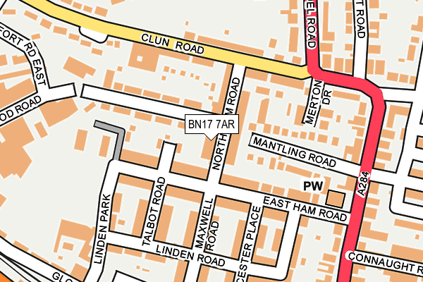 BN17 7AR map - OS OpenMap – Local (Ordnance Survey)