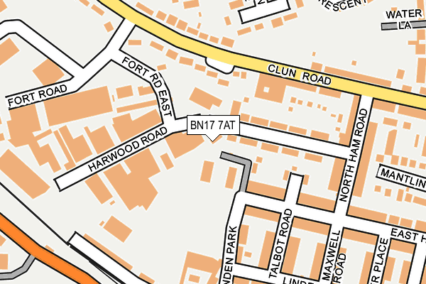 BN17 7AT map - OS OpenMap – Local (Ordnance Survey)