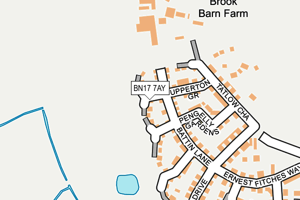 BN17 7AY map - OS OpenMap – Local (Ordnance Survey)