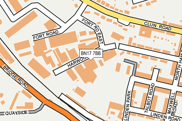 BN17 7BB map - OS OpenMap – Local (Ordnance Survey)