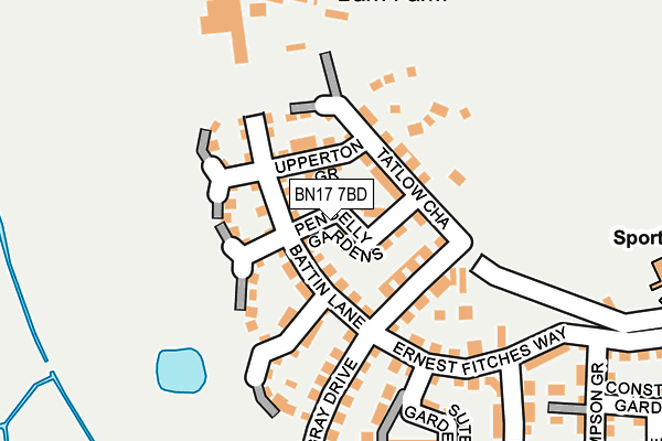 BN17 7BD map - OS OpenMap – Local (Ordnance Survey)