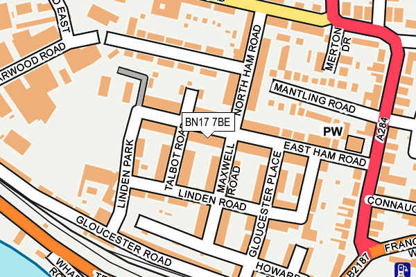 BN17 7BE map - OS OpenMap – Local (Ordnance Survey)