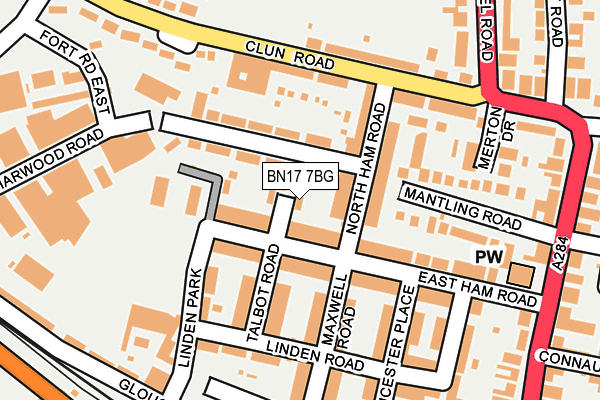 BN17 7BG map - OS OpenMap – Local (Ordnance Survey)