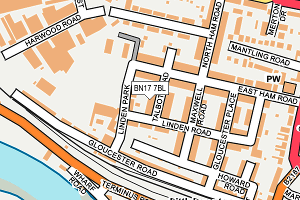 BN17 7BL map - OS OpenMap – Local (Ordnance Survey)