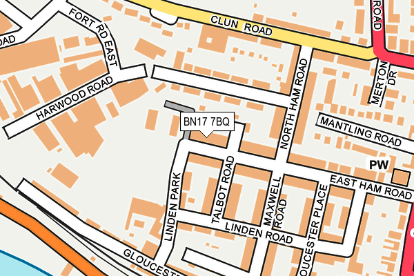 BN17 7BQ map - OS OpenMap – Local (Ordnance Survey)