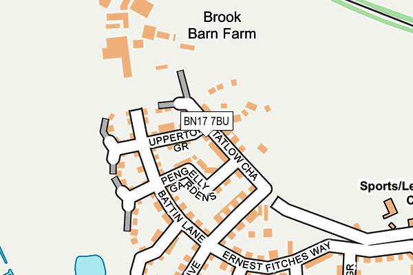 BN17 7BU map - OS OpenMap – Local (Ordnance Survey)