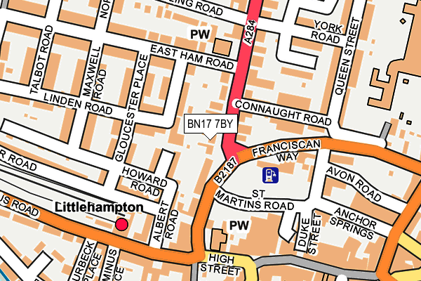 BN17 7BY map - OS OpenMap – Local (Ordnance Survey)