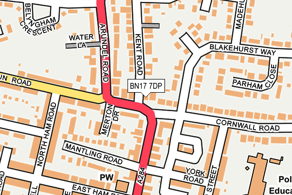 BN17 7DP map - OS OpenMap – Local (Ordnance Survey)