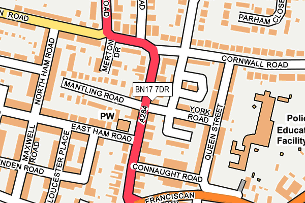 BN17 7DR map - OS OpenMap – Local (Ordnance Survey)