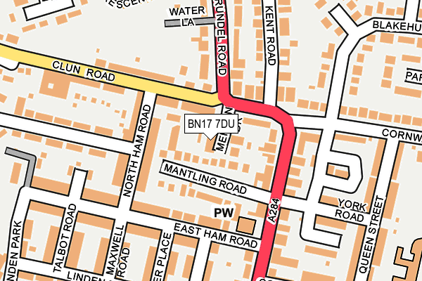 BN17 7DU map - OS OpenMap – Local (Ordnance Survey)