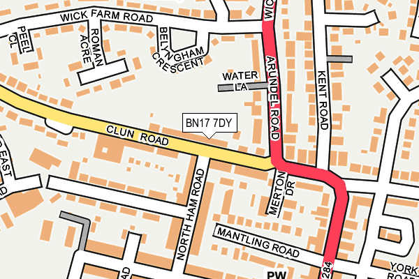 BN17 7DY map - OS OpenMap – Local (Ordnance Survey)