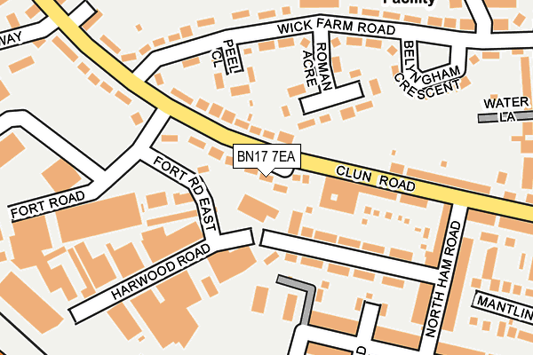 BN17 7EA map - OS OpenMap – Local (Ordnance Survey)