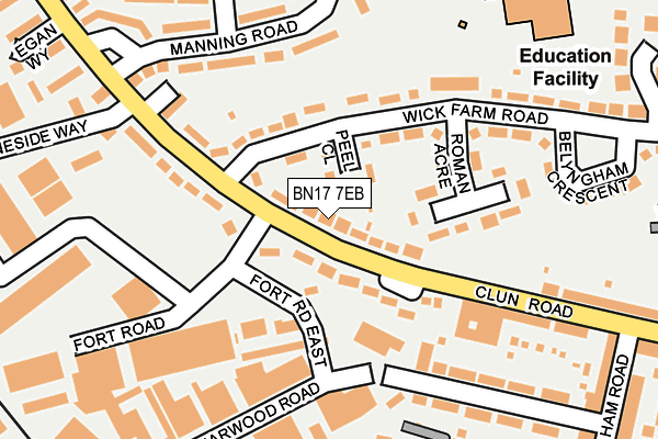 BN17 7EB map - OS OpenMap – Local (Ordnance Survey)