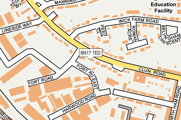 BN17 7ED map - OS OpenMap – Local (Ordnance Survey)