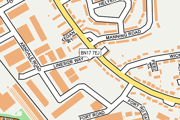 BN17 7EJ map - OS OpenMap – Local (Ordnance Survey)