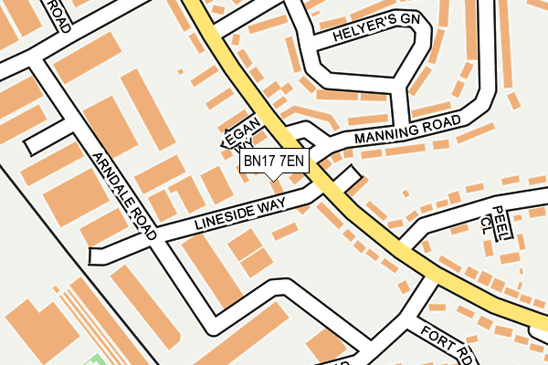 BN17 7EN map - OS OpenMap – Local (Ordnance Survey)