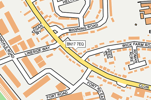 BN17 7EQ map - OS OpenMap – Local (Ordnance Survey)