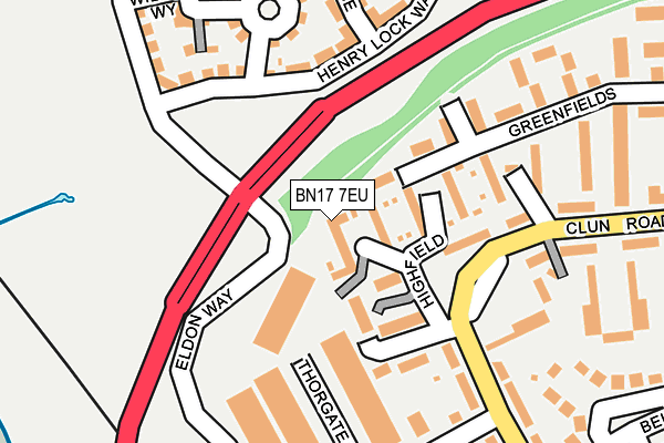 BN17 7EU map - OS OpenMap – Local (Ordnance Survey)