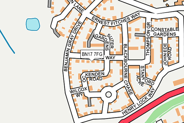 BN17 7FG map - OS OpenMap – Local (Ordnance Survey)