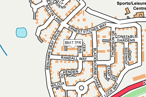 BN17 7FR map - OS OpenMap – Local (Ordnance Survey)