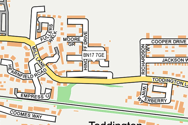 BN17 7GE map - OS OpenMap – Local (Ordnance Survey)