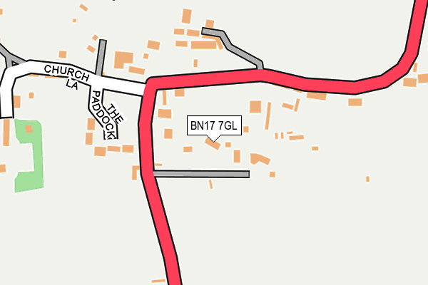 BN17 7GL map - OS OpenMap – Local (Ordnance Survey)